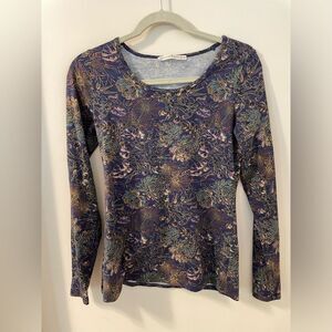 Peruvian Connection Petalsong Pima Cotton/Spandex Long Sleeve T shirt SZ Small